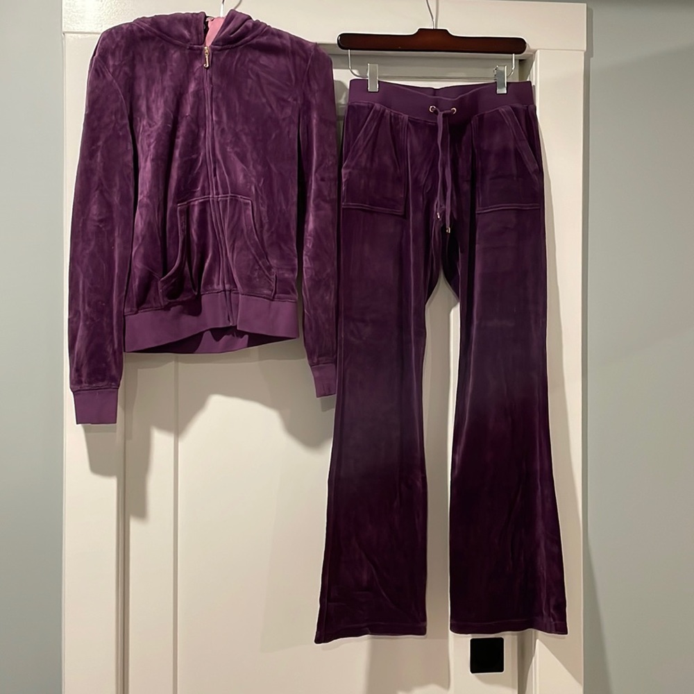 Y2K 💜Juicy Couture Black Label Velour Tracksuit Small